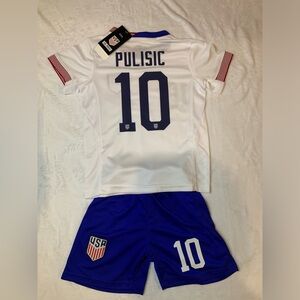 KIDS 10-12 PULISIC USA SOCCER JERSEY HOME KIT YOUTH SIZE 28